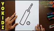How to draw a CRICKET BAT and BALL