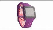 Armitron: Digital Chronograph Square Dial Watch with Purple Resin Strap & Pink Accents- 40/8417PUR