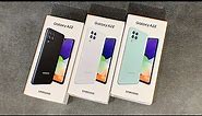 Unboxing Samsung Galaxy A22 A225 All colors Black, White, Mint