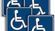 iSYFIX Handicap Signs Stickers Decal Symbol - 4 pack 6x6 inch - ADA Compliant - Premium Front Adhesive Vinyl for Applying inside the Window or Glass Door, Disabled Wheelchair Sign, Disability Sticker.