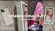 UNBOXING MY : New iphone 15 plus | light pink | camera qualitys | 2TB