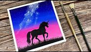 Beautiful Unicorn Painting Idea For Beginner - Easy Acrylic Painting Idea #45