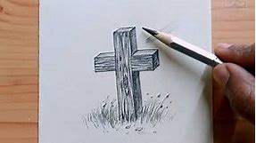 wooden cross drawing 🙏💟
