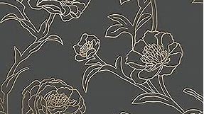 Tempaper Noir Peonies Removable Peel and Stick Floral Wallpaper, 20.5 in X 16.5 ft, Made in The USA