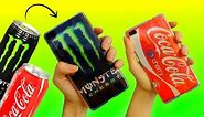DIY PHONE CASES with SODA CANS | Coca Cola & Monster Energy
