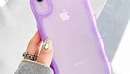 rafamau Curly Wave Frame Girl Case for iPhone XR, Cute Pretty Girly Phone Case for Teen Girls Women Aesthetic Soft Silicone Slim Fit Protective Cover 6.1-inch (Purple)