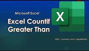 Excel Countif Greater Than
