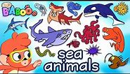 Scary Sea Animals for Kids | Learn Scary Ocean animals names cartoon | Club Baboo