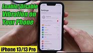iPhone 13/13 Pro: How to Enable/Disable Vibration on Your Phone