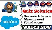 Revenue Lifecycle Management Foundations | Salesforce Trailhead | Quiz Solution