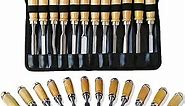 MARKETTY Wood Carving Chisels Sets - 12 Pcs, DIY Wood Carving Kit for Beginners, Sharp Woodworking Tools, Ideal for Beginners Gift