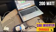 Car Inverter Laptop Charger | Vantro Car Power Inverter 200 watt with 4 USB and 2 AC socket