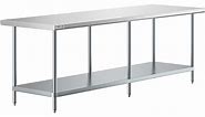 Regency 30" x 96" 18-Gauge 304 Stainless Steel Commercial Work Table with Galvanized Legs and Undershelf