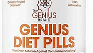 The Genius Brand - Genius Diet Pills for Weight Loss Support, 50 Veggie Capsules - Smart Appetite Suppressant for Women and Men - Natural 5-HTP & Saffron Supplement - Cortisol & Thyroid Support