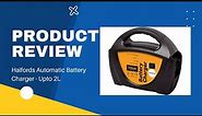 Halfords Automatic Battery Charger - Up to 2L Engines | Unboxing and Review. (Short Version)