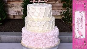 Blush Pink Rosette Wedding Cake