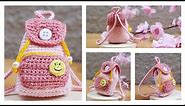 Crochet Keychain Mini Backpack | Amigurumi Tutorial | SpringDay DIY