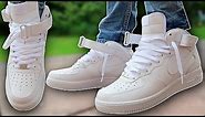 How To Lace Nike Air Force 1s | AF1 Mids (2 BEST WAYS!!)