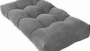 Bench Cushion 36 Inch - Chenille Fabric, High-Density Foam, Non-Slip Bottom, Soft Durable Indoor Tufted Long Seat Cushion for Window Garden Furniture (Light Grey, 36x14x4 Inch)