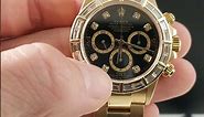 Rolex Daytona Yellow Gold Diamond Dial Bezel Chronograph Mens Watch 16568 | SwissWatchExpo