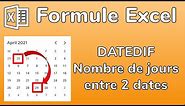 Excel - La formule DATEDIF - Calculer le nombre de jours entre 2 dates en années, mois, jours