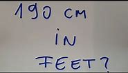190 cm in feet?