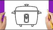 How to draw a rice cooker