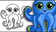 How to draw an Octopus | Super cute & Easy | Step By Step Drawing