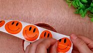 Orange Smiley Face Happy Stickers