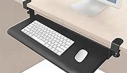 Max Smart Clamp On Keyboard Tray Under Desk, Pull Out Keyboard Tray, 20inch, Easy Assembly, Slide-Out Platform Computer Drawer for Typing