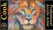 How to paint A Colorful Lion Portrait for Beginners