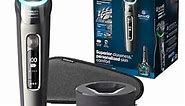 Philips Norelco Electric Shaver 9800, Rotary Shaver with Pressure Sensor, Travel Case, Quick Clean Pod, Pop-up Trimmer and Charging Stand. Rechargeable Wet & Dry Electric Razor for Men, S9987/85
