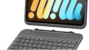 GreenLaw iPad Mini 6 8.3 inch 2021 Case with Keyboard, Magnetic Detachable, Bluetooth Wireless, Silicone+ABS Case, Type-C Rechargeable, Grey