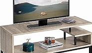 Yaheetech Industrial TV Stand for TVs up to 55 Inch, Small Entertainment Center Gray TV Table for 55 inch TV, Media Console Table with Storage Shelf for Living Room & Bedroom