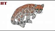 How to draw a ocelot step by step | Wild cat drawing