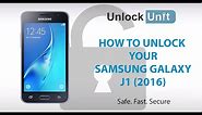 HOW TO UNLOCK Samsung Galaxy J1 (2016)