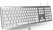 X9 Performance Wired Keyboard with USB Port Built in x2 - Elegant, Plug and Play Computer Keyboard - Convenient Full Size Keyboard Wired with 17 Shortcuts for Windows PC Desktop and Laptop