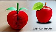 How to Make 3d Apple| 3d Art|Origami Apple| Paper Crafts|Angie's Art and Craft