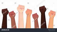 Peoples Hands Raised Clenched Fists Hand Stock Vector (Royalty Free) 2398162405 | Shutterstock