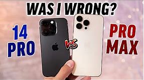 iPhone 14 Pro vs 14 Pro Max: Real Differences after 2 weeks!
