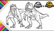 Drawing Indominus-Rex vs Giganotosaurus | Jurassic World Dominion fight