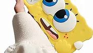 Kawaii Phone Case for iPhone 12 Pro Max Cute Cartoon Silicone Protective Case Cover for Women & Girl Yellow