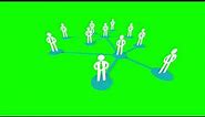 Data network people icon green screen | animated icon green screen