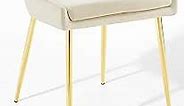 Modway Viscount Performance Velvet Dining Chairs - Set of 2, Gold Ivory