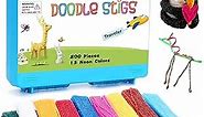 CALPALMY (800 PCS Wax Sticks for Kids, Bendable Wax Yarn Sticks - 13 Neon Colors Doodle Stigs Travel Kit - DIY Crafts and Home Partty, School Project Supplies; Great Sensory Fidget Toy for Kids