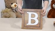 Baby Shower Boxes Party Decorations - 4 Wood Grain Brown Blocks with BABY Letter, Printed Letters,First Birthday Centerpiece Decor, Teddy Bear Baby Shower Supplies, Gender Reveal Backdrop