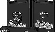 Goocrux (2in1 for iPhone 11 Pro Max Case Skull Skeleton for Women Girls Cute Gothic Phone Cover Horror with Slide Camera Cover+Ring Cool Never Better Spooky Boys Black Cases for 11 ProMax 6.5''