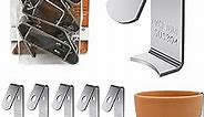NACETURE 12 Pack Stainless Steel Plant Hangers Flower Pot Clips - Outdoor Wall Hook Metal Plant Stand Holds 5" to 8" Standard Flower Pot