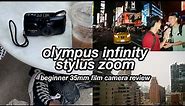 Olympus Infinity Stylus 35mm Film Camera Review | first impressions & vlog