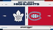 NHL Pre-Season Highlights | Maple Leafs vs. Canadiens - September 29, 2023